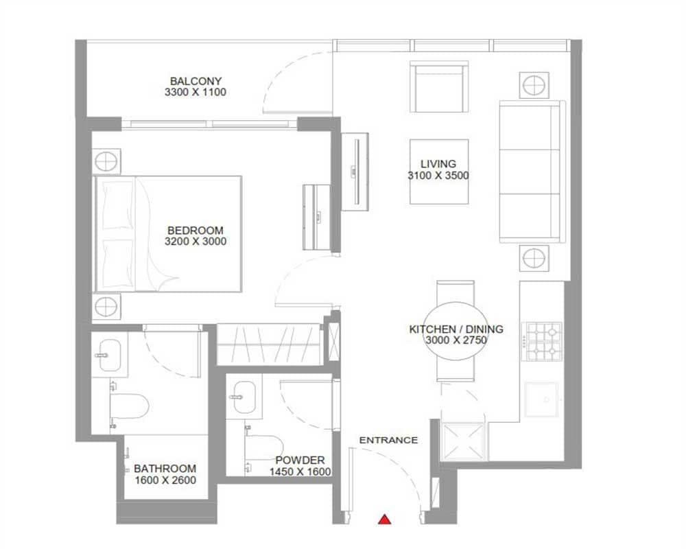 1 Bedroom — Apartment