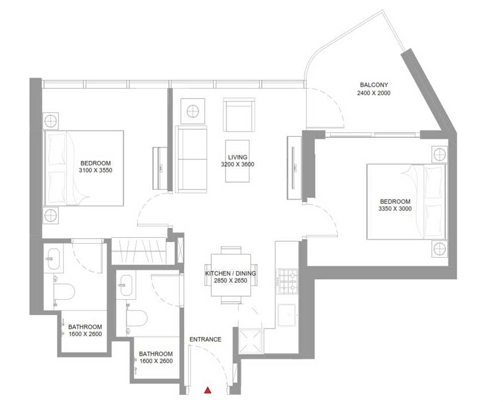 2 Bedroom — Apartment