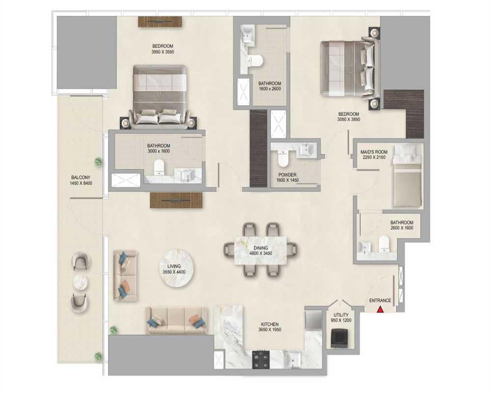 2 Bedroom — Apartment