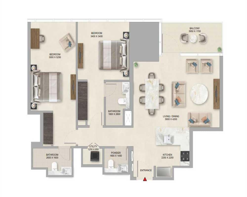 3 Bedroom — Apartment