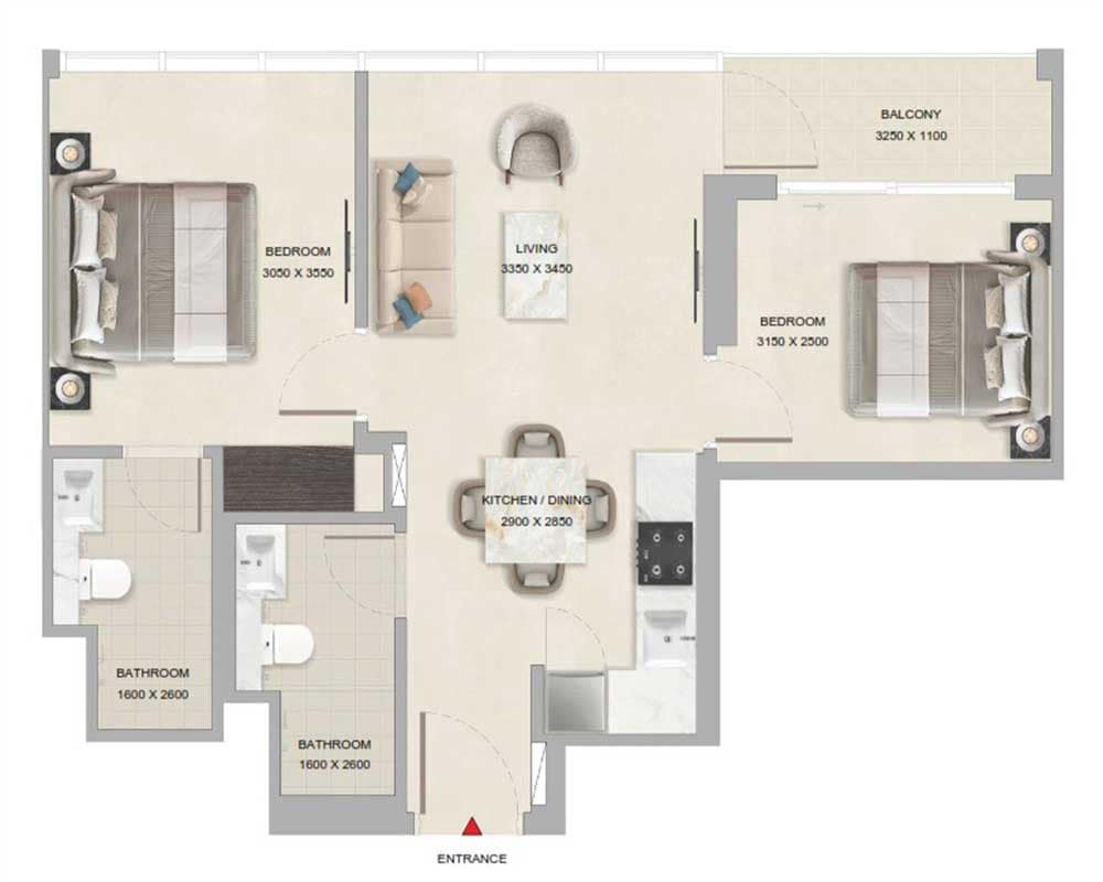2 Bedroom — Apartment