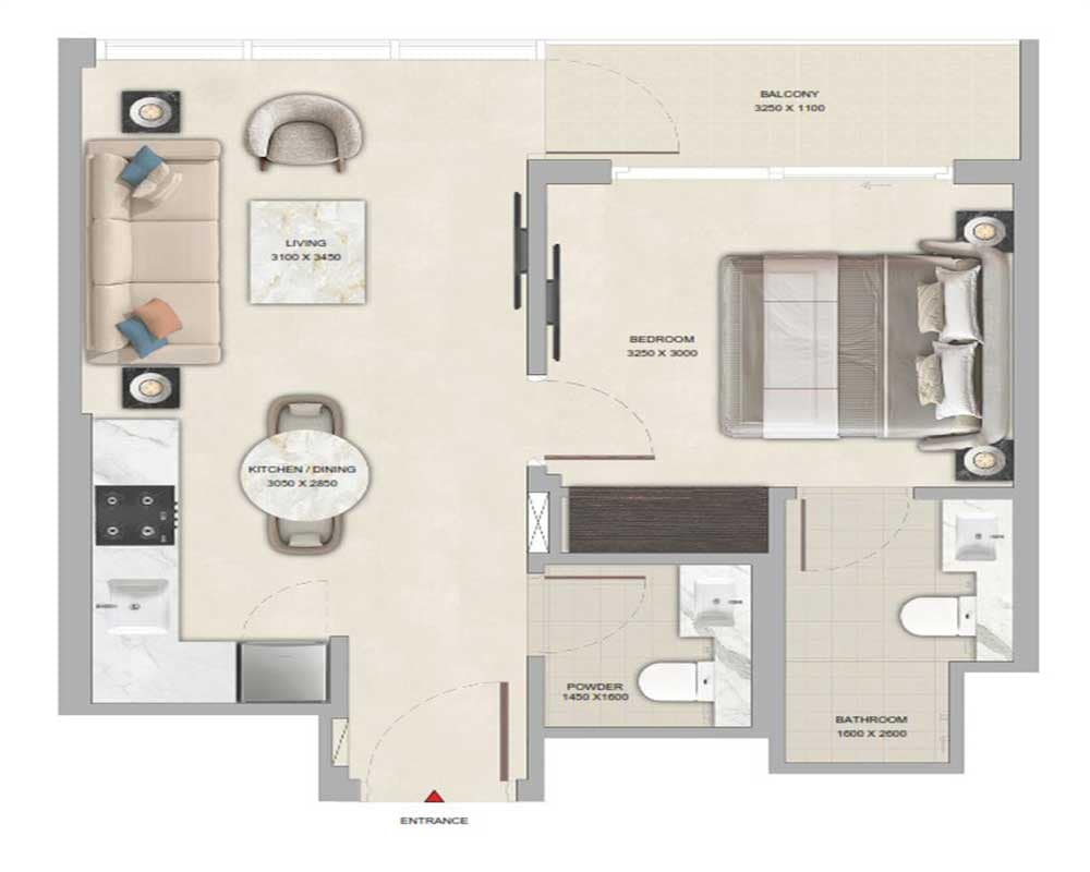 1 Bedroom — Apartment