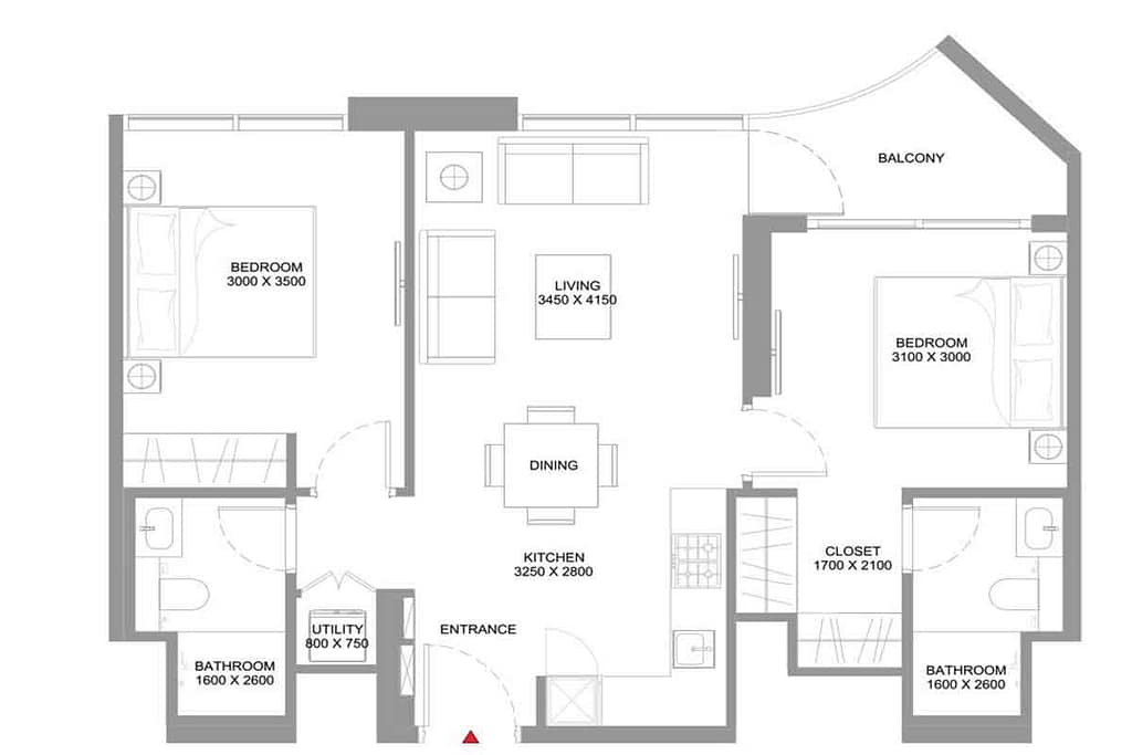 2 Bedroom — Apartment