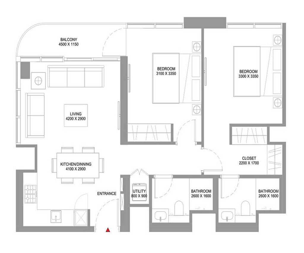 3 Bedroom — Apartment