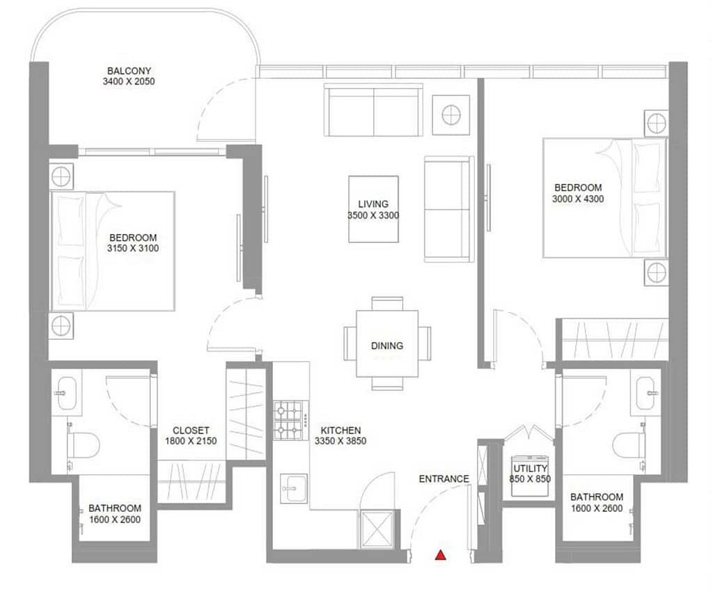 1 Bedroom — Apartment
