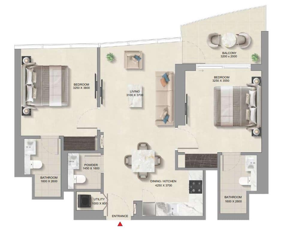 2 Bedroom — Apartment